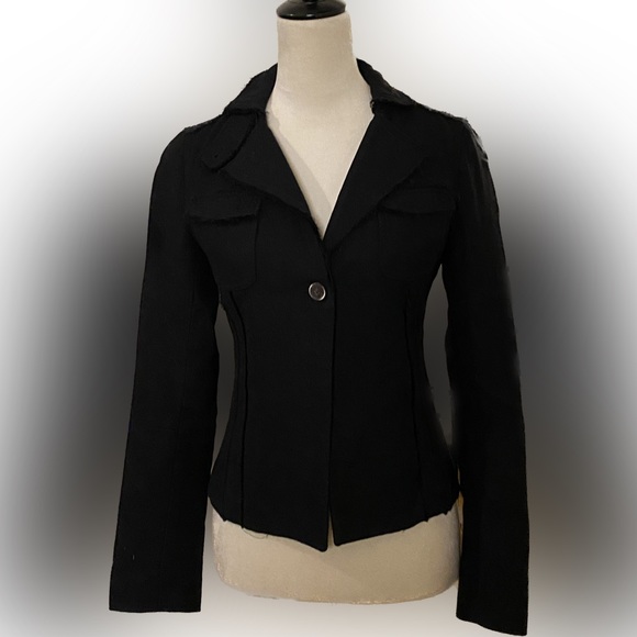 Banana Republic Black Wool Blazer - Size 0 - Picture 2 of 15